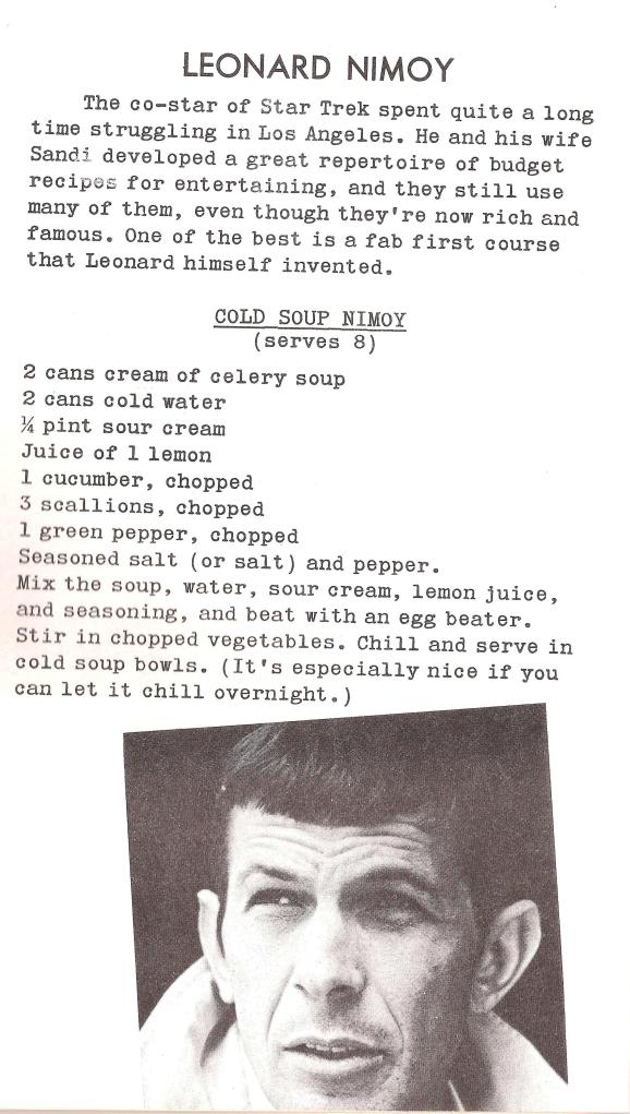 Leonard Nimoy's Cold Soup..not for me!